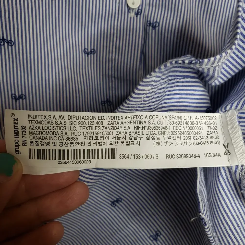 Zara Basic| Bicycle Pattern Button Down - Picture 7 of 14